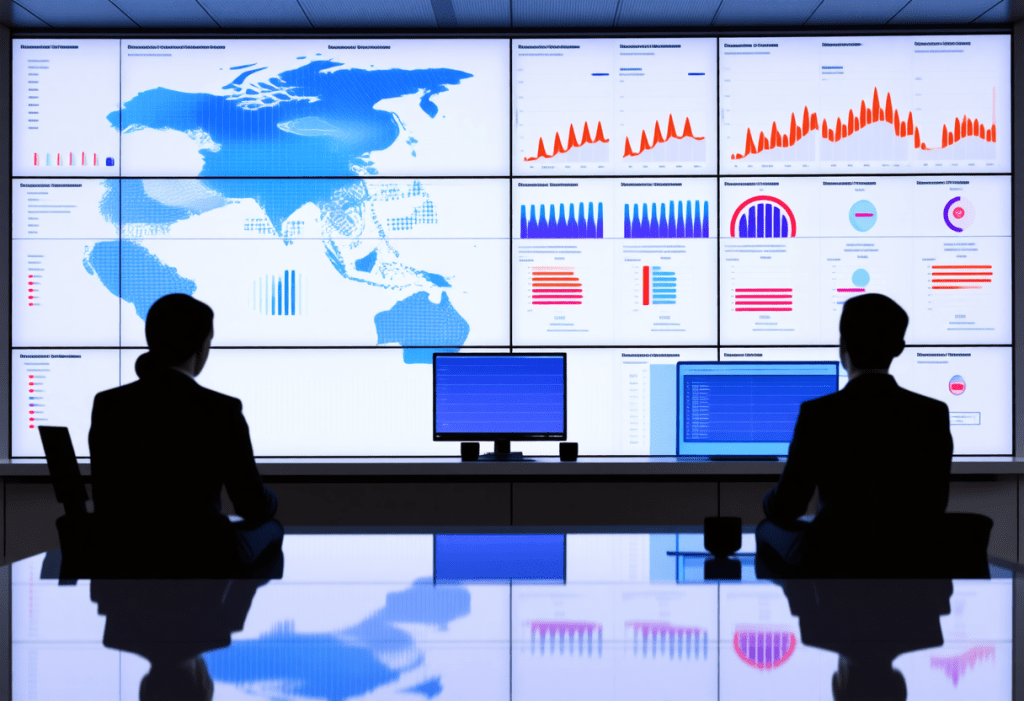 세계 지도 기반의 글로벌 데이터 모니터링 센터