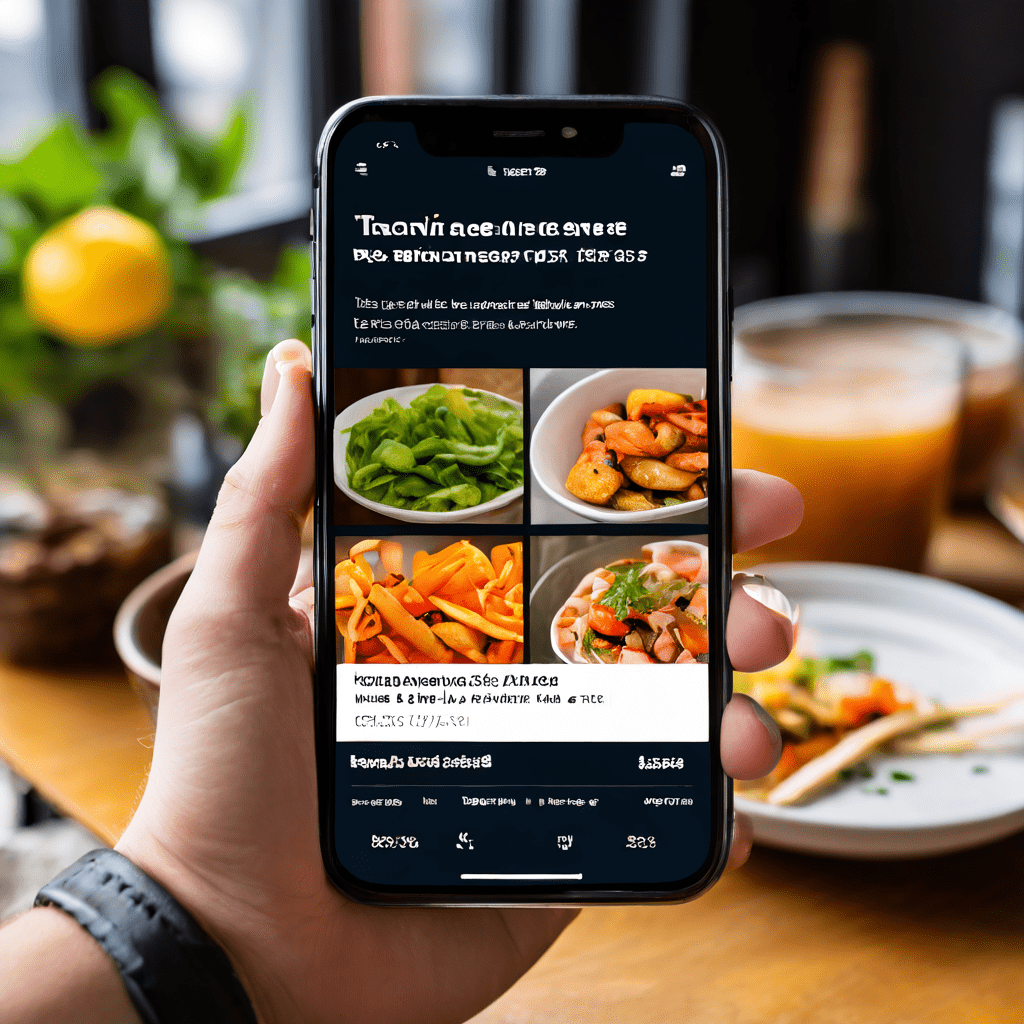 음식 배달 앱이 부정적인 리뷰 키워드를 필터링하여 높은 평점의 레스토랑만 선별적으로 보여주는 스마트폰 화면을 묘사한 이미지입니다.