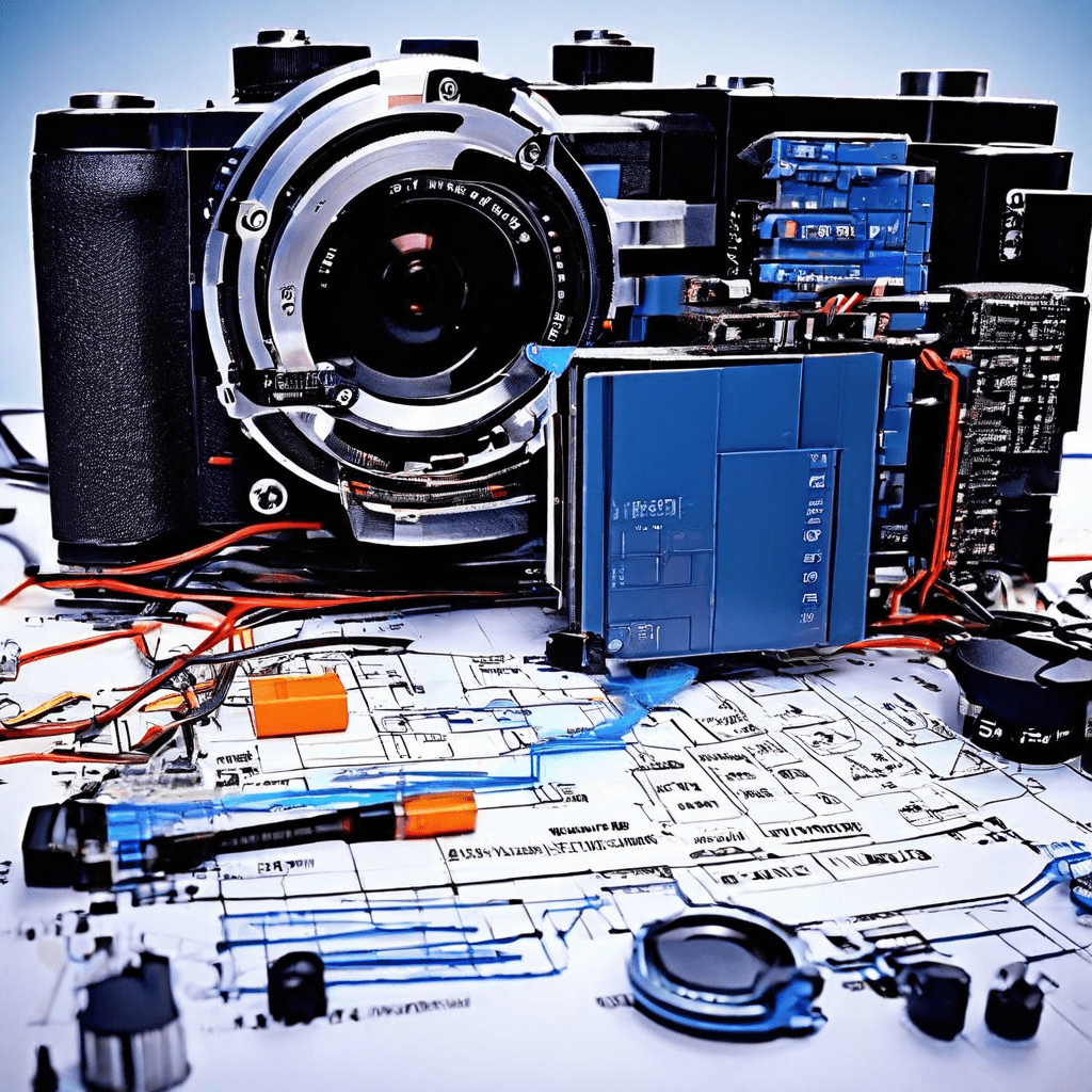 A documentary-style photograph of a worn laptop resting on a cluttered desk next to a half-empty coffee cup, with a blurred smartp